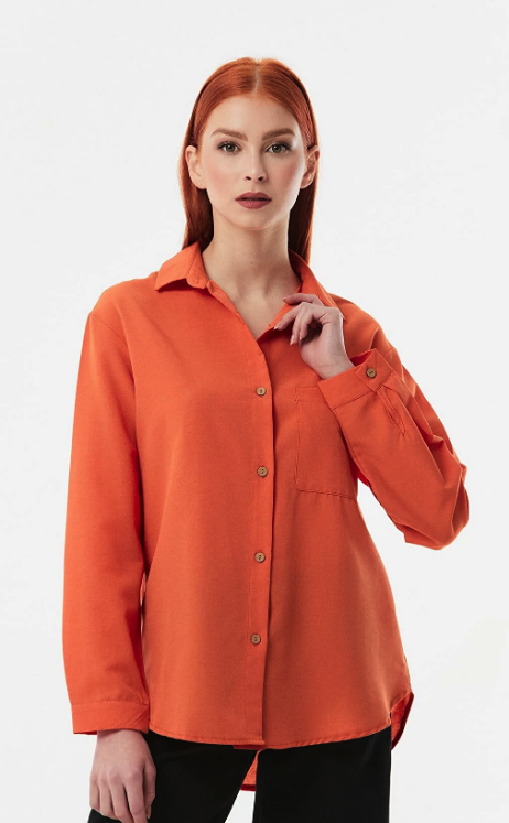 Fullamoda Long Back Pocket Loose Shirt 23YGB7264181701