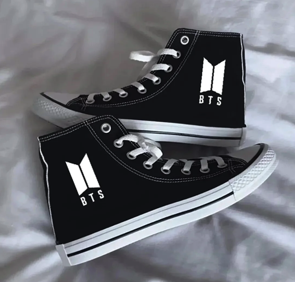 Halloween Unisex Casual Linen Comfortable Ankle Black Long Convers BTS Printed Sneakers